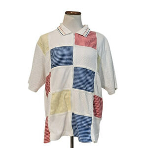 Koret Francisca Vintage 1990s Multicolor Zip Up Colorblock Shirt Size XL